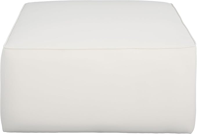 Christopher Knight Home Isa Velvet Ottoman Footstool, Square Pouf Poufee Footrest Ottoman Large Seat, Modern Side Table for Living Room Bedroom Home Decor, Cream, 30"