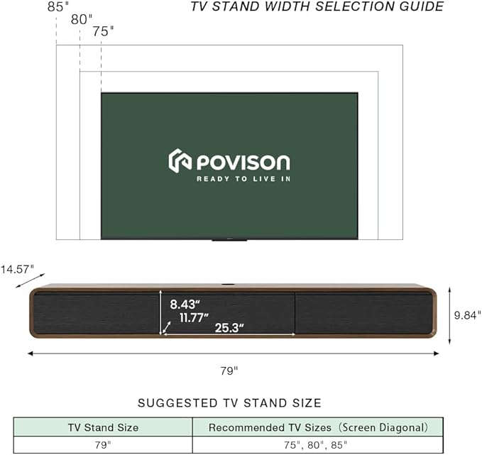 Minimalist Floating TV Stand with LED Lights, Modern Wall-Mounted Media Console with 3 Flip-Down Cabinet Doors for 75 Inch TV, Fully-Assembled, Walnut Veneer, 78"