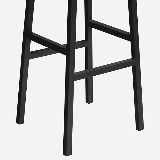Bar Stools, Set of 2 Round Bar Chairs with Footrest, 24.4 Inch Kitchen Breakfast Bar Stools, Industrial Bar Stools, Easy Assembly, for Dining Room, Kitchen, Black BAHB0201