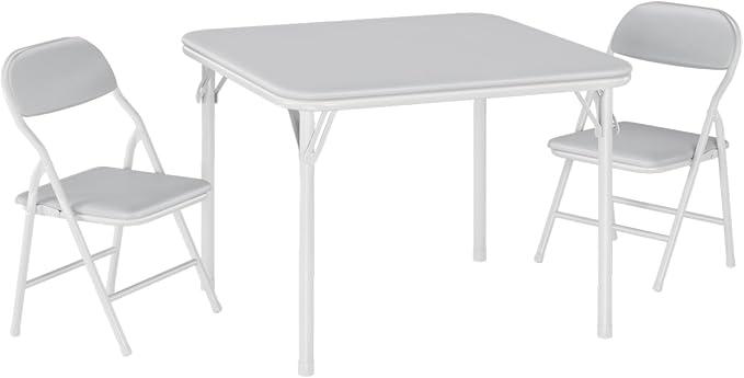IDEALHOUSE 3 Piece Folding Kids Table and Chairs Set, Children Activity Table and Chairs Set for Dining Room,Daycare,Classrooms