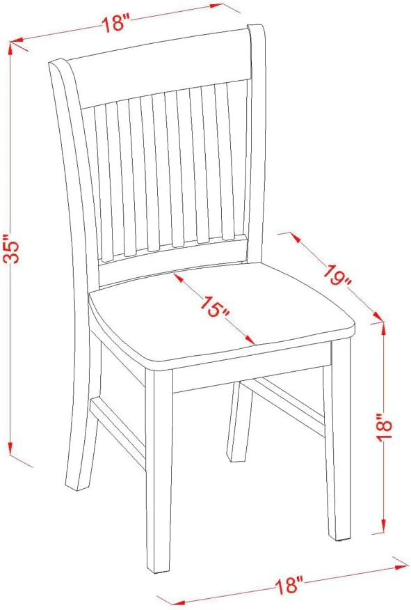East West Furniture MZNO3-BCH-W 3 Piece Dining Table Set for Small Spaces Contains a Rectangle Dining Room Table with Dropleaf and 2 Wooden Seat Chairs, 36x54 Inch, Black & Cherry