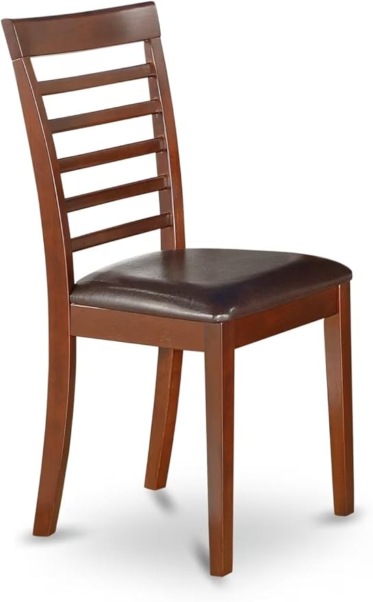 East West Furniture CAML6C-MAH-LC 6 Piece Dining Table Set Contains a Rectangle Dining Room Table and 4 Faux Leather Upholstered Chairs with a Bench, 36x60 Inch, Mahogany