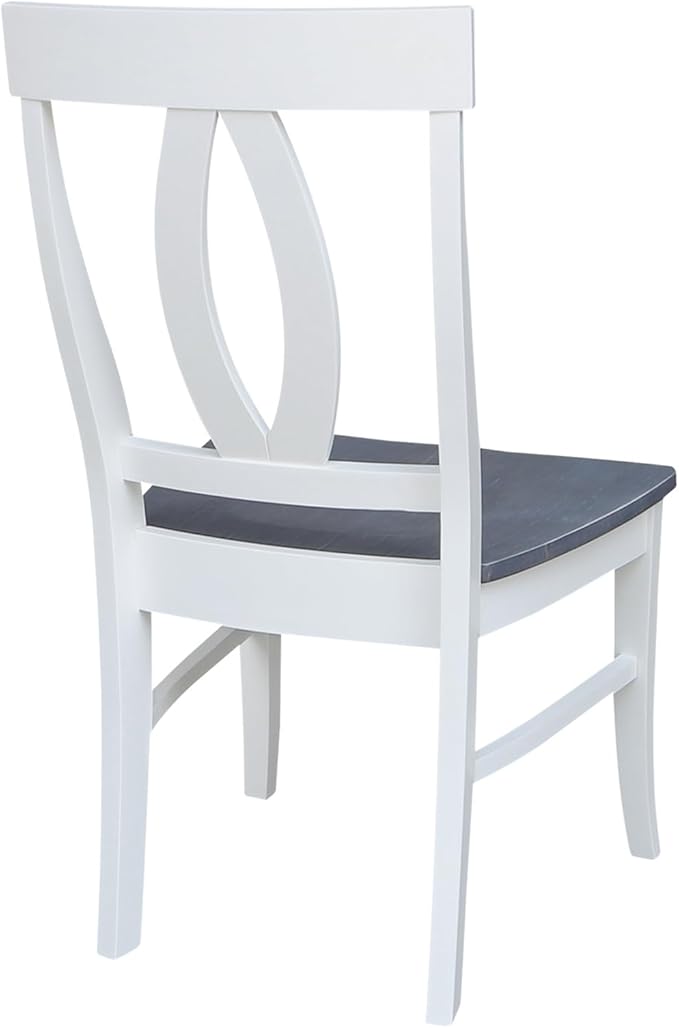 International Concepts Set of Two Cosmo Verona Chairs, White/Heather gray