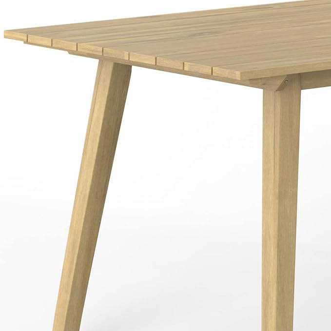 SIMPLIHOME Kona SOLID ACACIA WOOD 65 inch Wide Rectangle Contemporary Outdoor Dining Table in Light Teak for the Dining Room