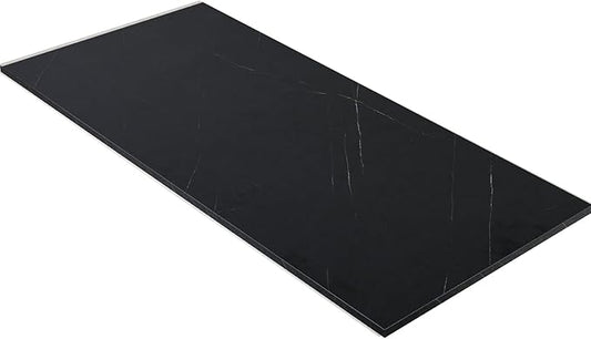Kaboon Universal Tabletop40 x18, Solid One-Piece Melamine Table Top, Double L-Desk Floating Desk DIY, Home and Office,Cloud Atlas/Black Marble