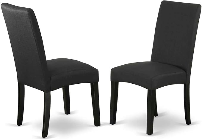 East West Furniture ESDA3-BCH-C 3 Piece Dinette Set for Small Spaces Contains a Round Dining Table with Pedestal and 2 Linen Fabric Upholstered Dining Chairs, 30x30 Inch, Black & Cherry