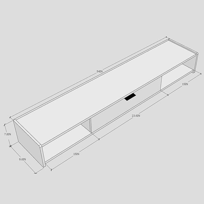 55'' Floating TV Stand,Wall Mounted TV Console,Floating TV Cabinet,Under TV Shelf for Bedroom Living Room(Walnut)