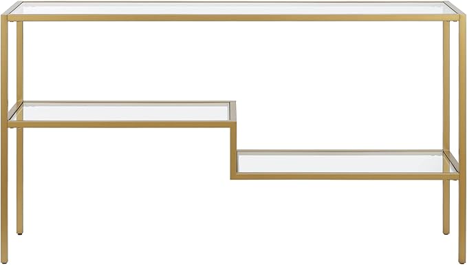 Henn&Hart 55" Wide Rectangular Console Table in Brass, Entryway Table, Accent Table for Living Room, Hallway