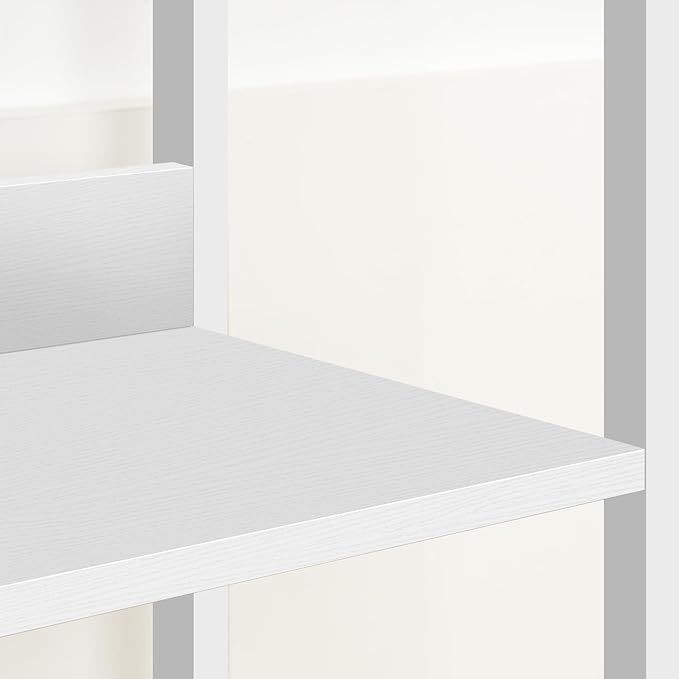 Bookshelf, 5-Tier Bookcase, Standing Book Shelf for Small Space, Storage Shelf Organizer, for Living Room, Bedroom, Study, Balcony, White BKBW5501