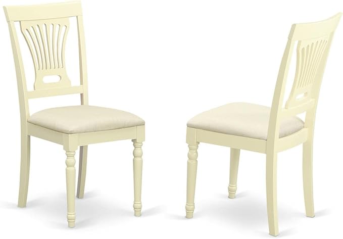 East West Furniture DLPL5-BMK-C 5 Piece Dinette Set for 4 Includes a Round Dining Table with Dropleaf and 4 Linen Fabric Dining Room Chairs, 42x42 Inch, Buttermilk & Cherry