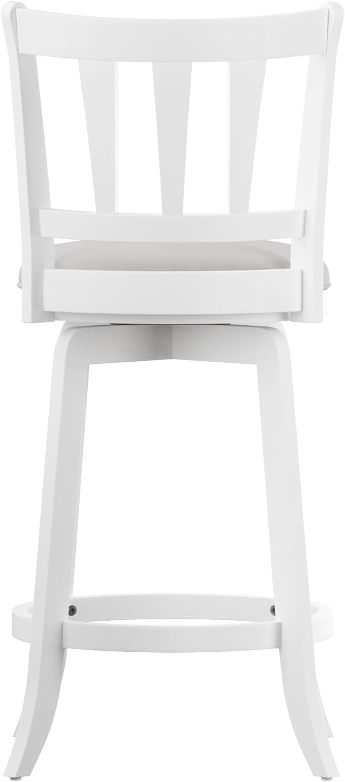 HILLSDALE Presque ISLE Wood Counter Height Swivel Stool White