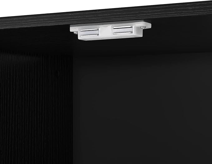 Panana Corner TV Stand - 47 Inch Media Console with 4 Doors and Shelves, Living Room Storage Entertainment Center for TVs up to 51 Inch (Black)