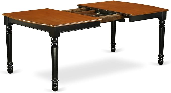 East West Furniture DOAV7-BCH-W 7 Piece Dining Table Set Consist of a Rectangle Dining Room Table with Butterfly Leaf and 6 Wood Seat Chairs, 42x78 Inch, Black & Cherry