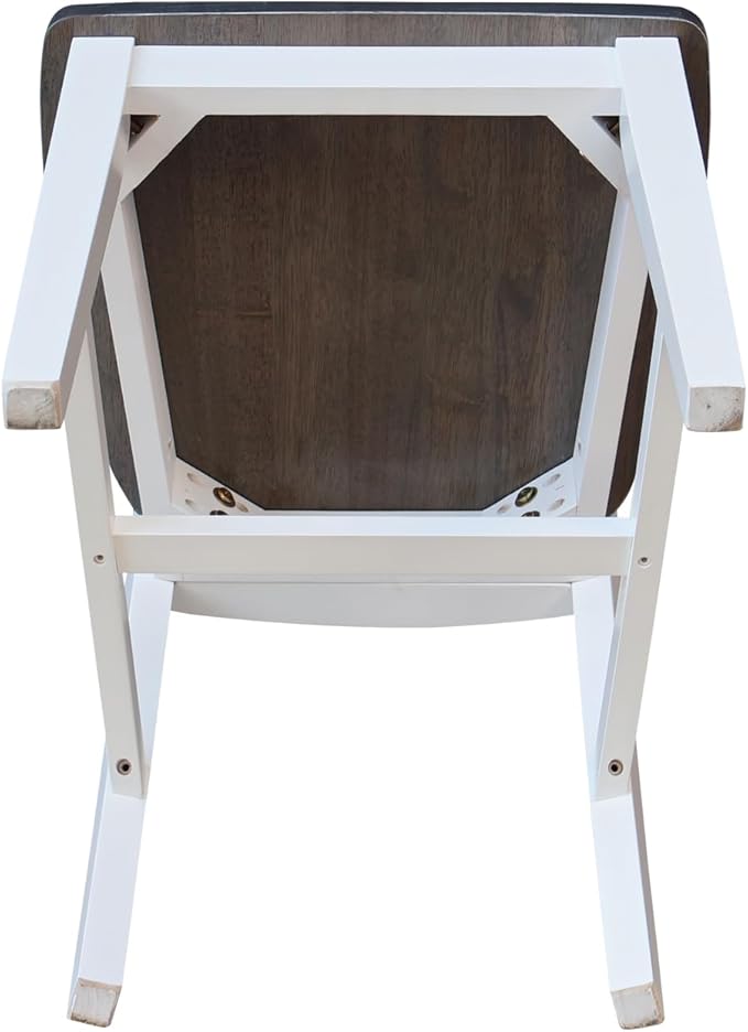 International Concepts San Remo Splatback Chairs, White/Heather Gray
