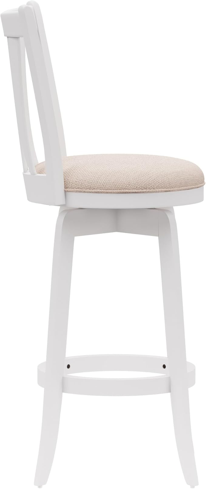 Hillsdale 29.5" Savana Wood Swival Bar Height Stool, White