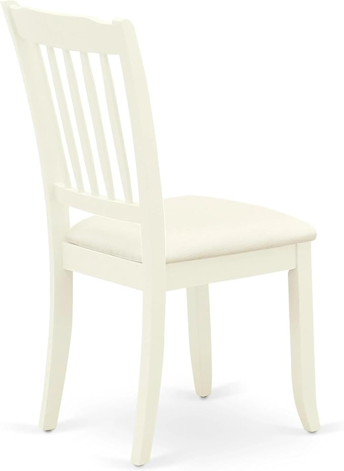 East West Furniture AMDA3-LWH-C 3 Piece Dining Table Set for Small Spaces Contains a Round Kitchen Table with Pedestal and 2 Linen Fabric Upholstered Chairs, 36x36 Inch, Linen White