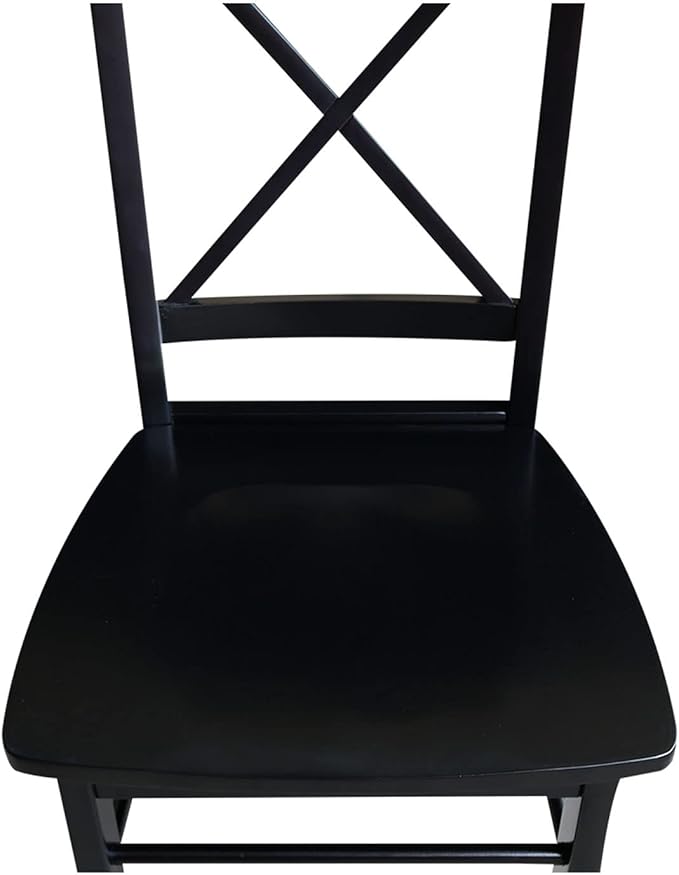 Set of Two X-Back Dining Chairs, Black