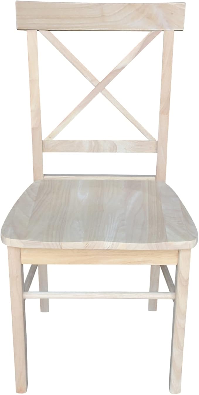 Set of Two X-Back Dining Chairs, Unfinished