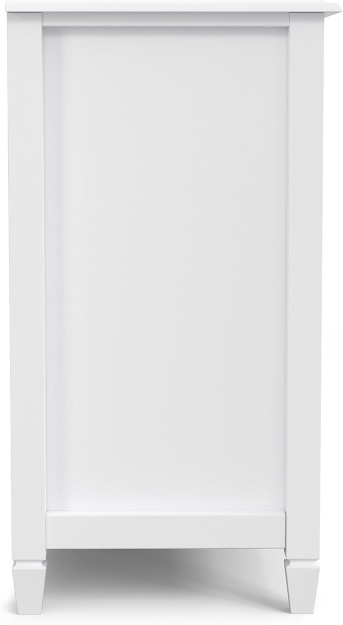 SIMPLIHOME Connaught SOLID WOOD 60 inch Wide Traditional Wide Storage Cabinet Buffet in White for the Living Room, Entryway and Family Room