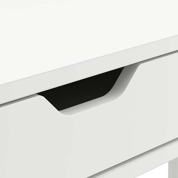 Bush Furniture Nora 54W Writing Desk in Pure White | Computer Table for Home Office Workspace or Entryway