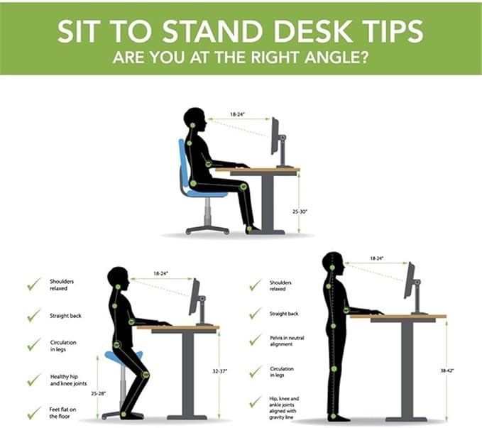 Bush Furniture Energize 55W x 24D Electric Height Adjustable Standing Desk in Basic White, Ergonomic Sit-Stand Computer Table for Home Office