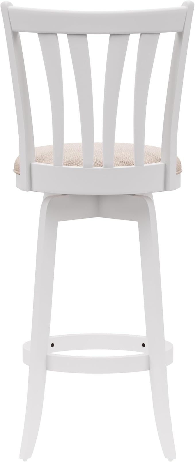 Hillsdale 29.5" Savana Wood Swival Bar Height Stool, White