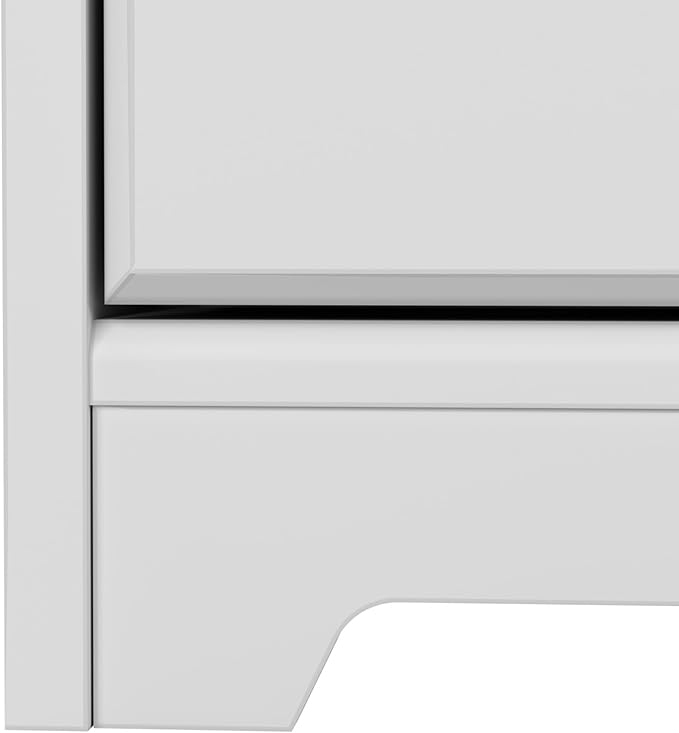 Bush Furniture Cabot L Shaped Computer Desk in White | Corner Table with Drawers and Storage for Personal Home Office Workspace