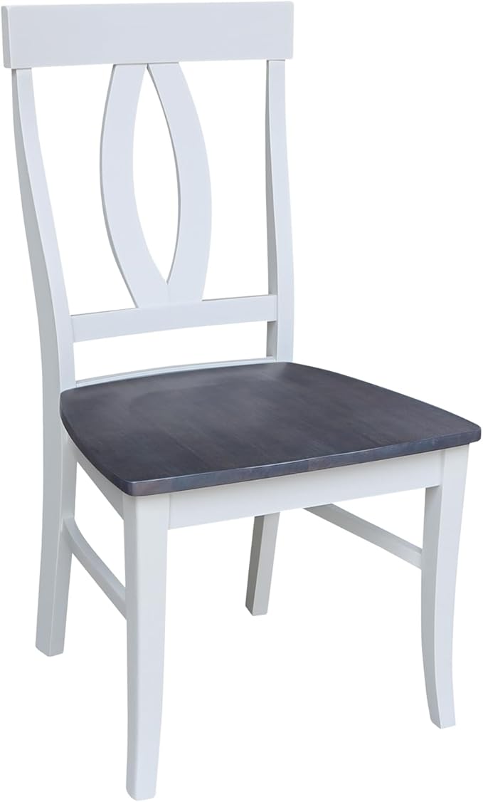 International Concepts Set of Two Cosmo Verona Chairs, White/Heather gray