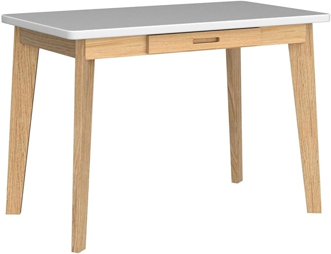 IOTXY Solid Wood Writing Desk - Home Office Workbench Desk with Drawer, 31.5" Width Laptop Computer Work Study Table in White