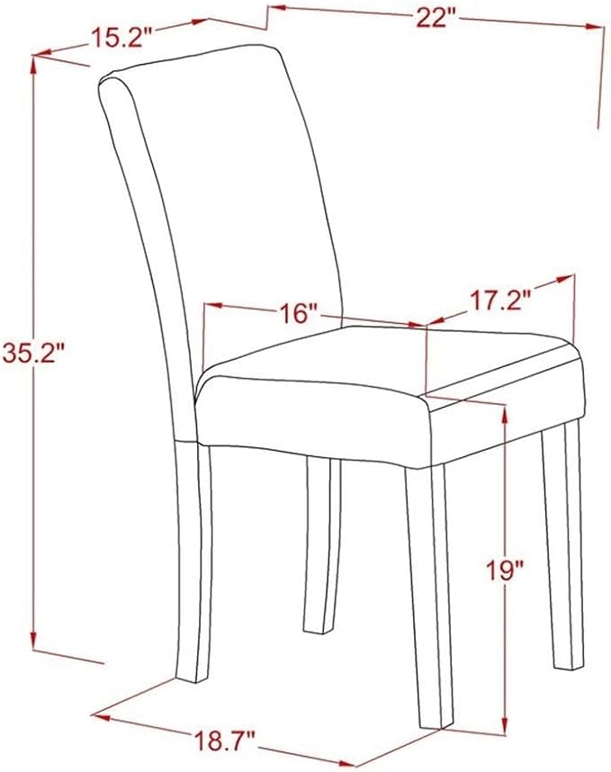 East West Furniture LGAB5-BLK-06 5 Piece Modern Dining Table Set Includes a Rectangle Wooden Table with Butterfly Leaf and 4 Shitake Linen Fabric Parsons Chairs, 42x84 Inch, Black