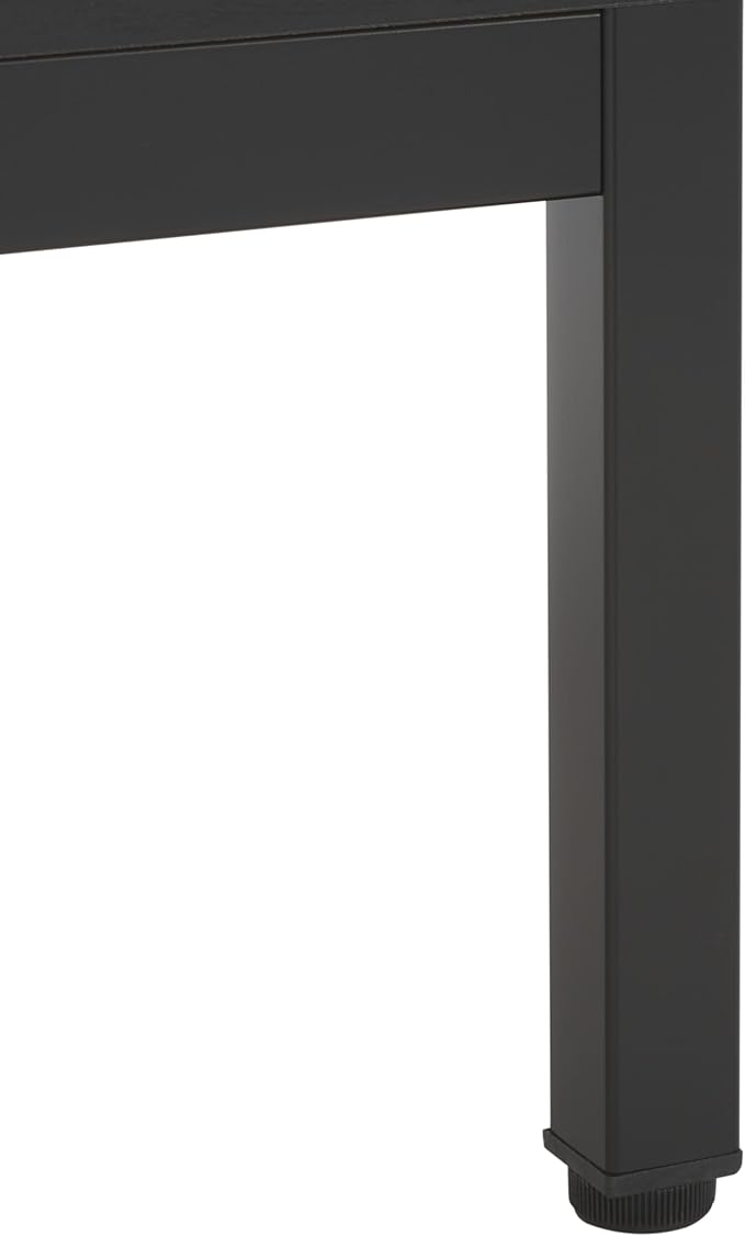 SAFAVIEH Lylia TV Stand for up to 55" Flatscreen – Black with Black Legs & Gold Handle, 1 Sliding Door, 1 Open Shelf, Entertainment Media Console (MED9617B)