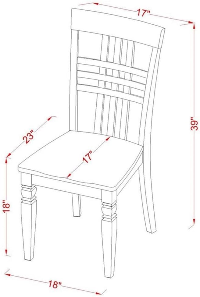 East West Furniture QULG7-BCH-W 7 Piece Dining Room Furniture Set Consist of a Rectangle Kitchen Table with Butterfly Leaf and 6 Dining Chairs, 40x78 Inch, Black & Cherry