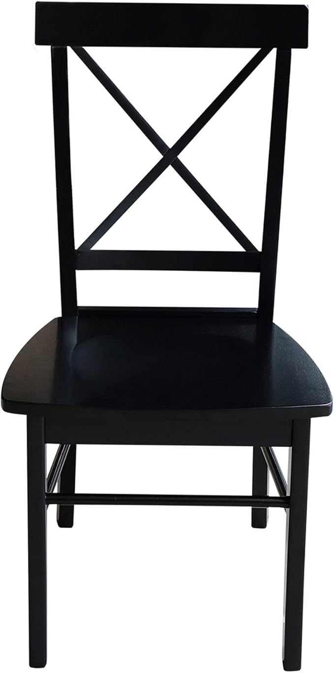 Set of Two X-Back Dining Chairs, Black