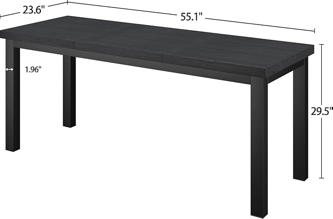 55.1 Inch Small Computer Desk, Home Office Desk, Modern Table for 2 Person Kids Student Gaming Computer Desk, Simple Office Table for Work,Craft,Writing,Studying, Etc., Black.