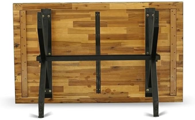 East West Furniture XT676 X-Style Dining Room Table - a Rectangle Solid Wood Table Top with Stylish Legs, 36x60 Inch, Multi-Color