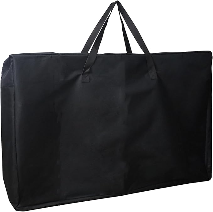 4/6/ 8 Foot Folding Table Storage Bag, Waterproof Heavy Duty Large Carrying Bag for Folding Tables, Picnic/Camp Tables Cover with Durable Zipper & Shoulder Strap, 31" D X 37" W X4.5 H, Black