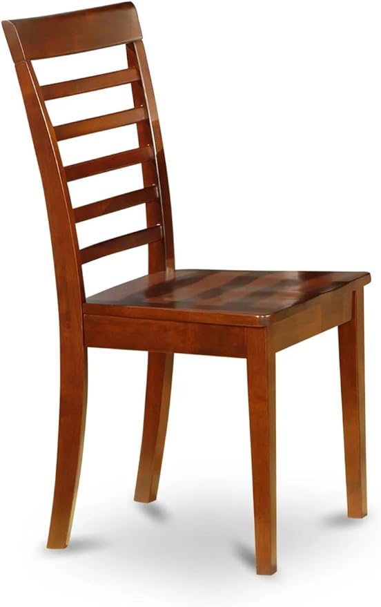 East West Furniture DOML7-MAH-W 7 Piece Dining Set Consist of a Rectangle Dining Room Table with Butterfly Leaf and 6 Wood Seat Chairs, 42x78 Inch, Mahogany