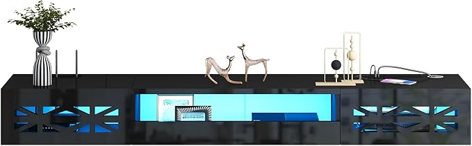 Floating TV Stand, 71" Floating Entertainment Center Wall Mounted,Floating Wall Mounted TV Shelf,Modern High Gloss tv Cabinet Media Console with Storage