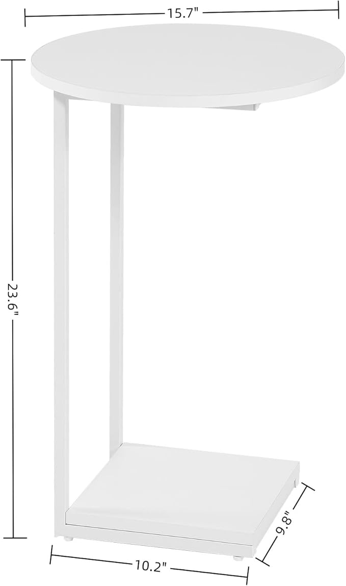 DCLRN Small End Table,c Table End Table for Sofa,Round Coffee Table is Suitable for Living Room and Bedroom.(White)