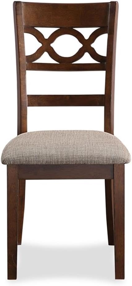 New Classic Furniture Cori 5-Piece Round Dining Set with 1 Table and 4 Chairs, Cherry Brown
