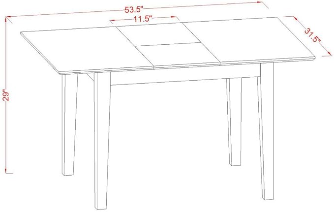East West Furniture NODA5-MAH-C 5 Piece Dining Table Set for 4 Includes a Rectangle Kitchen Table with Butterfly Leaf and 4 Linen Fabric Kitchen Dining Chairs, 32x54 Inch, Mahogany