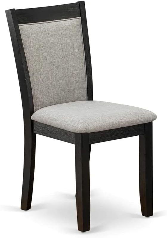 East West Furniture X677MZ606-6 6 Piece Dinette Set Contains a Rectangle Dining Table with X-Legs and 4 Shitake Linen Fabric Parson Chairs with a Bench, 40x72 Inch, Multi-Color