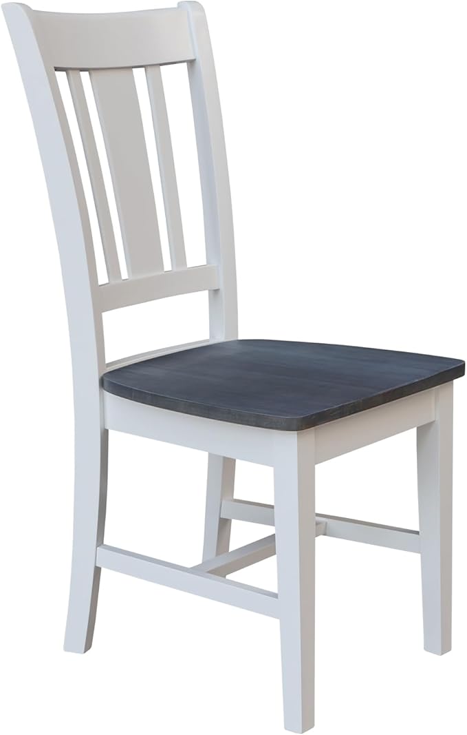 International Concepts San Remo Splatback Chairs, White/Heather Gray