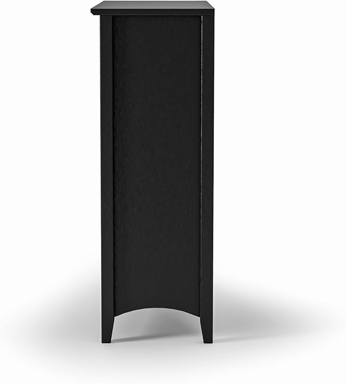 Camaflexi Shaker Style 3 Shelf Bookcase/Solid Wood / 36" High/Adjustable Shelving/Closed Back/Display Bookshelf for Living Room, Bedroom, Home and Office, Black