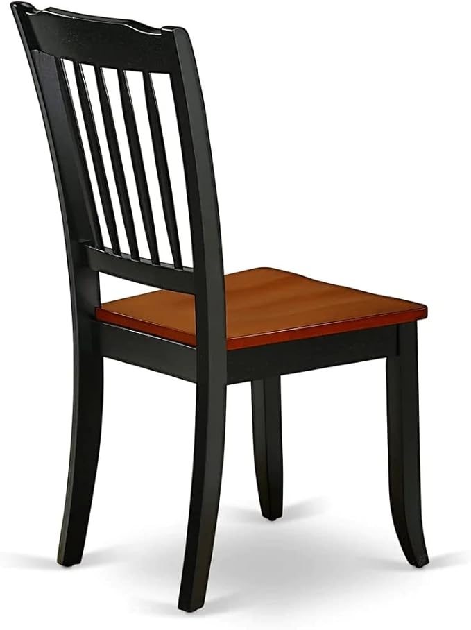 East West Furniture LGDA7-BCH-W 7 Piece Dining Room Furniture Set Consist of a Rectangle Wooden Table with Butterfly Leaf and 6 Kitchen Dining Chairs, 42x84 Inch, Black & Cherry