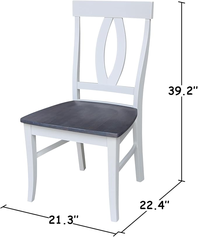 International Concepts Set of Two Cosmo Verona Chairs, White/Heather gray