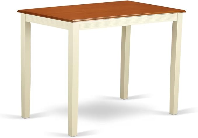 East West Furniture YAVN5-WHI-W 5 Piece Kitchen Counter Set Includes a Rectangle Dining Room Table and 4 Dining Chairs, 30x48 Inch, Buttermilk & Cherry
