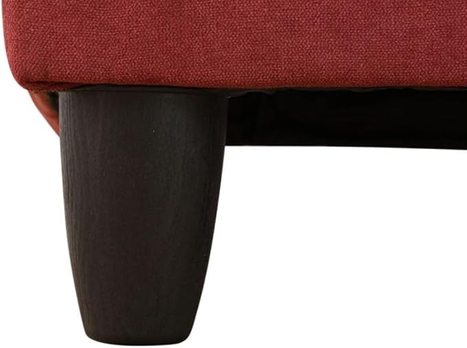 Red L-Shaped 3-Piece Flannel Sofa with Storage Ottoman Set, Sectional Couch Sofa Set for Living Room, Office, Small Space