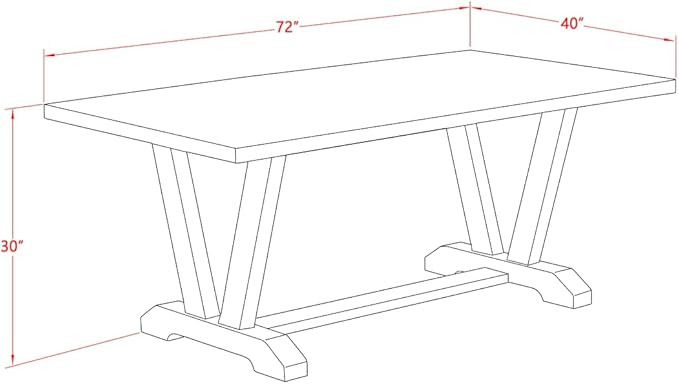East West Furniture V027MZ015-5 5 Piece Kitchen Table & Chairs Set Includes a Rectangle Dining Table with V-Legs and 4 Baby Blue Linen Fabric Parson Chairs, 40x72 Inch, Multi-Color