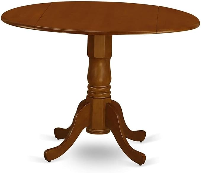 East West Furniture DLPF3-BCH-W 3 Piece Dinette Set for Small Spaces Contains a Round Dining Table with Dropleaf and 2 Dining Chairs, 42x42 Inch, Black & Cherry